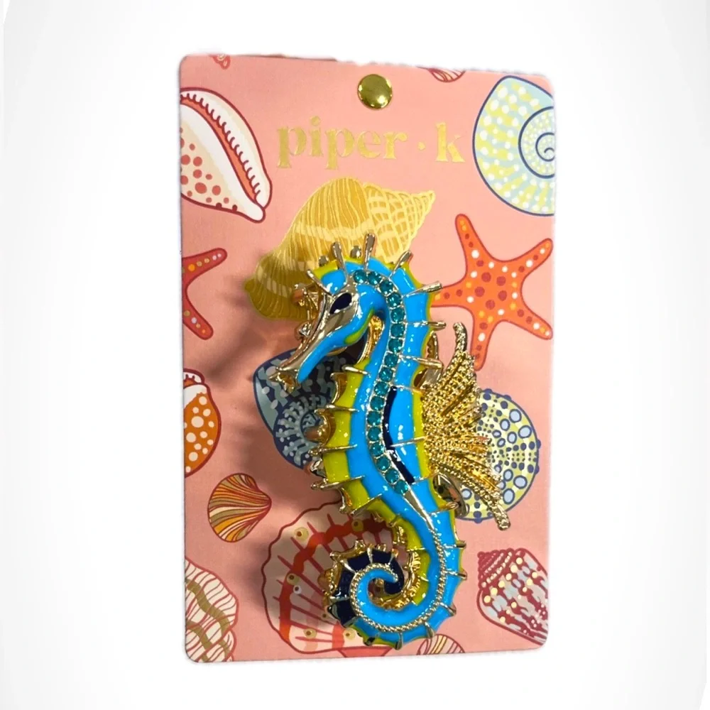 NWT ⚜️🩵⚜️ Piper K Gorgeous Seahorse Hair Claw Clip - Picture 4 of 14